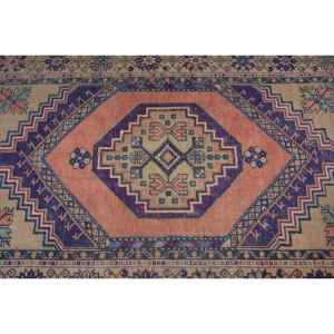 Alfombra Turca Vintage con Diseño de Plantas y Árboles en Azul y Naranja, 3.6x6.1 pies - Product Image 5