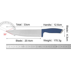 JJ سكين مطبخ أزرق مخصص احترافي 8 \ "3Cr13 رأس صلب مقاوم للصدأ + S/S430 بمقبض ABS سكين طاهي - Product Image 2