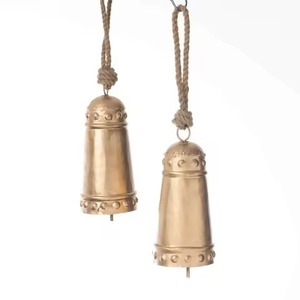 Top vente Antique finition cloche de noël accessoires de fête suspendus cloches en métal bonhomme de neige décoration de la maison - Product Image 6