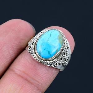 Handmade Silver <b>Boho</b> Style <b>Ring</b> Jewelry 925 Sterling Silver Turquoise Gemstone Trending <b>Ring</b> Jewelry For Women Gift For Her - Product Image 2