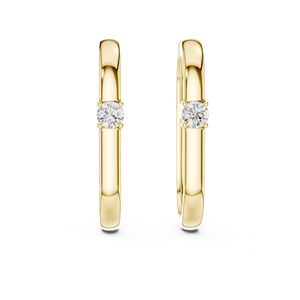 Pendientes de Oro Amarillo de 14K con Diamantes Redondos Cultivados en Laboratorio, Joyería Minimalista para Mujer, Uso Diario, Elegante y de Lujo Certificado - Product Image 1
