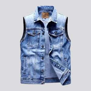 Gilet en jean pour hommes et femmes modernes décontracté Vintage élégant Denim gilet garde-robe essentiel en détresse sans effort Cool Style - Product Image 6
