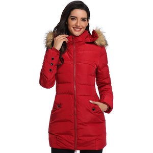 Chaqueta Parka larga ajustada de algodón para mujer, chaqueta Parka impermeable transpirable con Cuello de piel, chaquetas Parka para mujer - Product Image 1