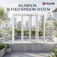 Fenêtre pliante horizontale en aluminium avec revêtement fluorocarboné, couleurs RAL personnalisées, finition maison en alliage d'aluminium thermolaqué résistant à la décoloration