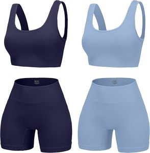 Conjunto de yoga sin costuras para mujer, ropa deportiva atlética de alta elasticidad, conjuntos de Yoga de secado rápido para mujer, conjunto de ropa de entrenamiento - Product Image 6