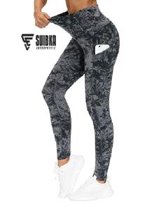 Vente en gros de leggings de yoga taille haute pour femmes vêtements de sport de compression avec logo imprimé DTF OEM Gymwear Seamed Technics - Product Image 1