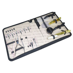 Kit completo de estuche de cuero para extensiones de cabello con logotipo personalizado, herramientas de acero inoxidable y plata, proveedor al por mayor - Product Image 2