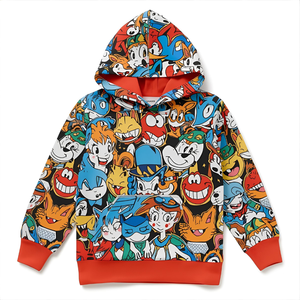 Sudadera con Capucha Infantil de Invierno con Diseño Personalizado de Dibujos Animados, de Poliéster/Nylon, Forro Polar, Impermeable, Ecológica y Divertida - Product Image 1