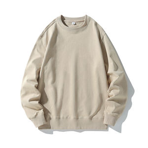 Haute qualité nouveau sweat à capuche unisexe 100% coton français éponge solide motif acide lavage sweat à col rond pour hommes pour l'hiver - Product Image 1