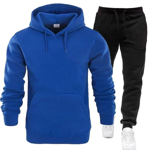 Conjunto de chándal de gran tamaño de algodón pesado hecho a medida Unisex Color sólido Streetwear Sweatsuit - Product Image 3