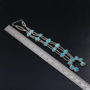 Pendentif en argent avec pierre précieuse turquoise naturelle de forme fantaisie en gros, argent sterling massif 925, collier en argent avec pierre précieuse turquoise - Product Image 2