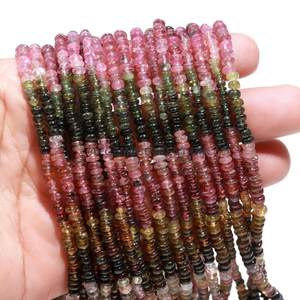 AAA + Natura l Multi Tourmaline Lisse Rondelle Perles, 4 MM Multi Tourmaline Perles, 14 Pouces Lisse Tourmaline Rondelle pour - Product Image 4