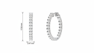 Women's <b>14K</b> <b>Gold</b> & Natural Diamond Eternity Style <b>Hoop</b> <b>Earrings</b> | Daily Wear Jewelry - Product Image 2