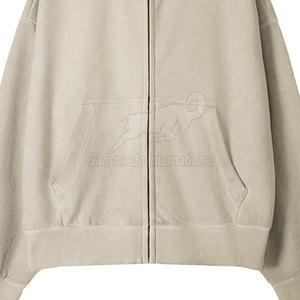 Sudadera con Capucha y Cremallera para Hombre al por Mayor, Sudadera Informal de Color Sólido, Transpirable, con Logotipo y Diseño Personalizados - Product Image 5