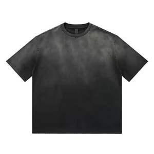 T-shirt lourd personnalisé 100% coton lavage vintage T-shirts lavés de haute qualité pour hommes - Product Image 1