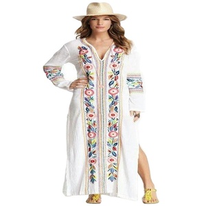 Robe longue ample à manches longues, respirante, longueur genou, en tissu métallisé, taille naturelle, grande taille, style bohème décontracté pour femme, idéale pour l'été - Product Image 1