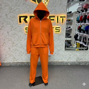 Unisex White Hooded Tracksuit Full Length Zipper Fly Solid Color Casual Streetwear Eco-Friendly Four-<b>Way</b> Stretch Winter Wear - Product Image 6