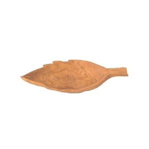 Bandeja de madera decorativa con forma de hoja, bandeja para servir postres, bandeja para servir, juego de bandeja de madera con mango - Product Image 1