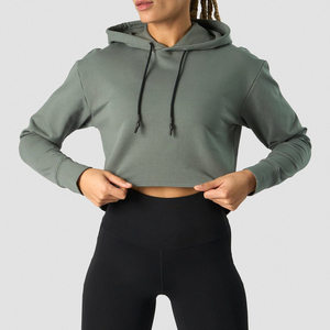 Sudadera Corta con Capucha para Mujer al por Mayor, Corte Regular, Personalizada, Ropa Urbana para Mujer, Sudadera Corta de Felpa Suave para Mujer - Product Image 4