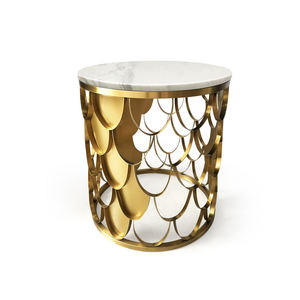 Canapé rond pliable petit thé nordique salon maison hôtel luxe blanc doré <span class=keywords><strong>table</strong></span> de nuit <span class=keywords><strong>coin</strong></span> tables d'appoint pour villa - Product Image 5