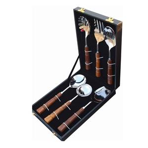 Juego de servidor de ensalada de acero inoxidable hecho a mano, juego de 6 piezas, diseño de mango elegante pulido con espejo plateado a precios asequibles - Product Image 5