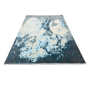 Alfombra elegante de lana anudada a mano de diseño moderno HII superventas, Alfombra de corte de seda lavable de Color sólido para decoración de suelos, precios bajos - Product Image 4