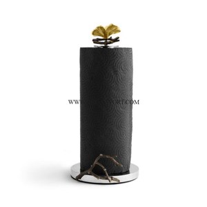 Gorrión antiguo Diseño Mango de latón Base de madera Forma cuadrada Soporte de papel tisú Diseño atractivo Venta superior Soporte de pañuelos - Product Image 4