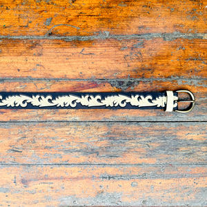 Distress Western Hand Floral <b>Tooling</b> and Carving Men and Women <b>Leather</b> Belt New Western Craving <b>Leather</b> Belt Party Wear Belt - Product Image 6