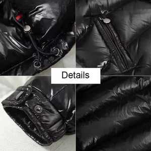 2025 New Arrival Unisex <b>Warm</b> Winter Coated Quilted Puffer Jacket Wholesale Custom Made Shiny Bubble Front Hooded <b>Waterproof</b> - Product Image 4