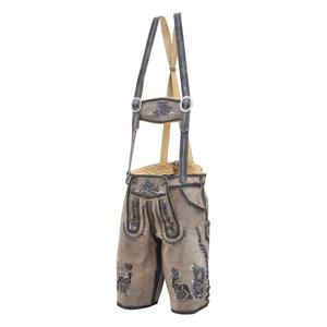 Lederhosen bávaro tradicional personalizado para hombres Premium Beef Napa cuero cintura media patrón sólido con técnicas bordadas - Product Image 5