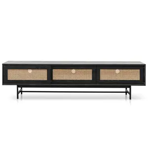 New Design Modern TV Stand Luxury TV Cabinet With 3 Doors Rattan Living Room Cabinets