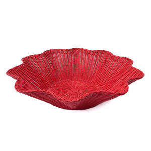 Bol ondulé en rotin tissé à la main spécial coloré panier de fruits en osier naturel décoratif pour Table à manger et décor à la maison - Product Image 3