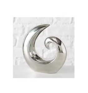 Sculpture décorative en métal fini argent brillant Sculpture décorative de dessus de table de vente chaude Cadeaux et artisanat en métal tendance - Product Image 2