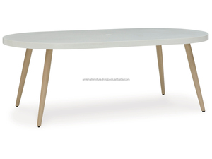 Ensemble de table à manger en rotin moderne ARDENA, robuste, avec chaises de jardin confortables, pour l'ameublement extérieur, utilisation dans les parcs et les villas - Product Image 2