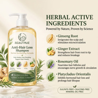 Sampo Ekstrak Daun Thuja Biota Orientalis Label Pribadi, Sampo Pertumbuhan Rambut Botani dengan Jahe Ginseng Rosemary Perawatan Rambut