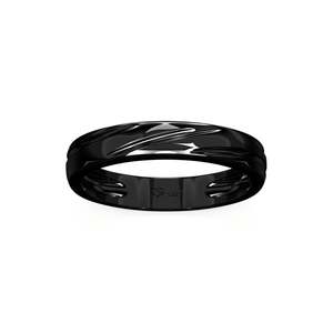 Jeulia Men's Classic <b>Black</b> Bypass Wave Wedding Band-Rose Gold Plated Adjustable Fashion <b>Ring</b> - Product Image 3