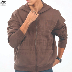 Sudadera con Capucha de Entrenamiento Personalizada de Alta Calidad, 100% Algodón, Teñido Liso, Forro Polar, Cierre Completo, Unisex, Invierno - Product Image 5