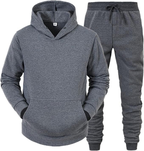 Nouvel ensemble de survêtement unisexe hiver 2025 – Sweat à capuche et pantalon de jogging décontracté pour l'entraînement, 100 % coton, tissu doux, broderie unie - Product Image 3