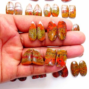 Pareja de ágata de costura marroquí natural, cabujón, piedras preciosas sueltas disponibles, mezcla de formas y tamaños, piedras preciosas sueltas naturales para la fabricación de joyas - Product Image 5