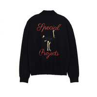Blouson Bomber (Projets Spéciaux) pour Homme, Streetwear, Motif Lettres, Col Montant, Broderie, Automne, 100% Polyester, Taille XS