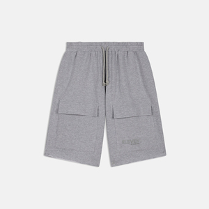 Short de survêtement de basket-ball Streetwear pour hommes à impression de logo personnalisé 100% coton écologique motif solide couleur grise personnalisée - Product Image 1