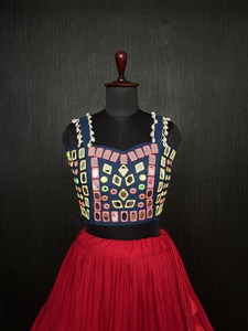 El último diseñador indio Lehenga Choli, elegancia tradicional hermosa y adorable con costuras de volantes estándar, ropa de fiesta elegante - Product Image 5