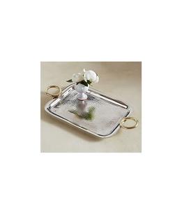 Plateau de service en acier inoxydable avec design en relief parfait pour la décoration de service de luxe restaurants hôtels occasions de cadeaux - Product Image 1