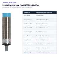 Capteurs de proximité inductifs Lanbao LR18XBN12DNOY LR12BF02DPO3M LR12AN04FLCN E2 LR30 à montage fileté sur barillet, détection 8 mm