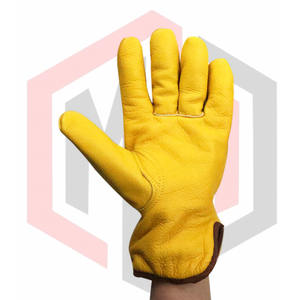 Gants de travail résistants à la chaleur en cuir jaune pour hommes de haute qualité 2025 gants de sécurité de soudage anti-coupure anti-impact - Product Image 3