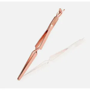 แหนบติดขนตาสีโรสโกลด์ เครื่องมือคีบขนตาคุณภาพพรีเมียมสำหรับการดูแลขนตา - Product Image 1