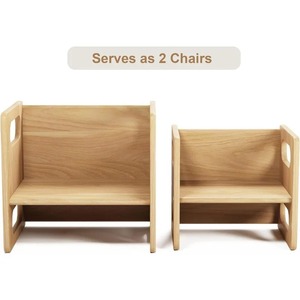 Montessori เก้าอี้โต๊ะไม้เนื้อแข็งแท้สำหรับเด็กหัดเดินโต๊ะสำหรับอ่านหนังสือและงานฝีมือเก้าอี้ขั้นบันไดทำด้วยมือจากโรงงานเวียดนาม - Product Image 5