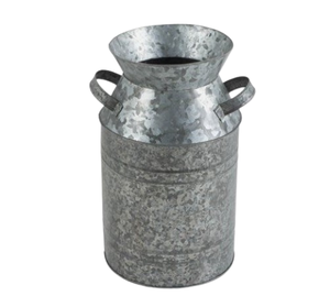 Diseño hecho a mano Metal galvanizado Shabby Chic Florero Rústico Florero de leche Jarra de estaño para decoración de jardín de cocina - Product Image 6