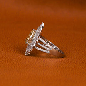 14K solide jaune poire coupe laboratoire diamant cultivé Double Halo bague de fiançailles Style classique IGI certifié diamant bague cadeau de fiançailles - Product Image 2