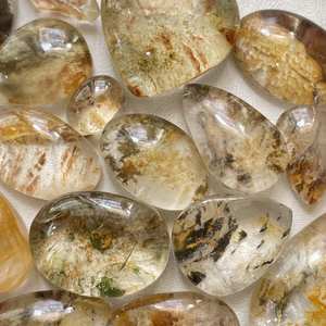 Vente en gros 100% Quartz de jardin naturel Cabochon de pierres précieuses minérales ovales de haute qualité 100% poli pour bijoux - Product Image 2